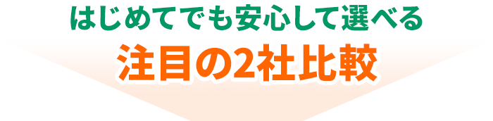 はじめてでも安心して選べる注目の2社比較